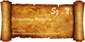 Szepessy Nikola névjegykártya